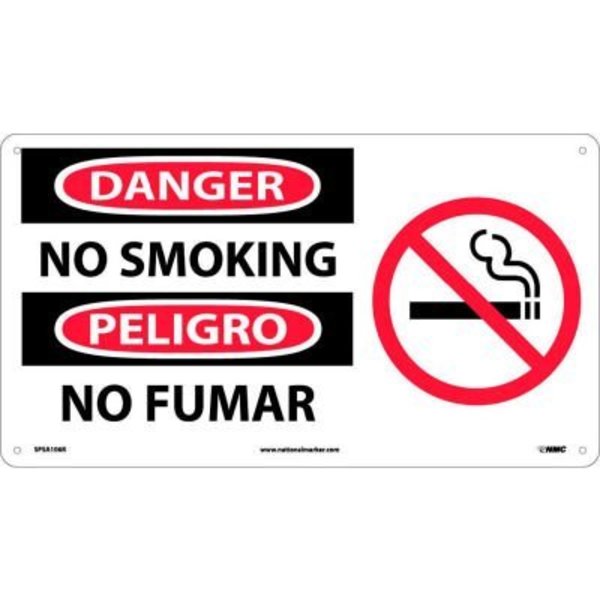 National Marker Co Bilingual Plastic Sign - Danger No Smoking SPSA106R